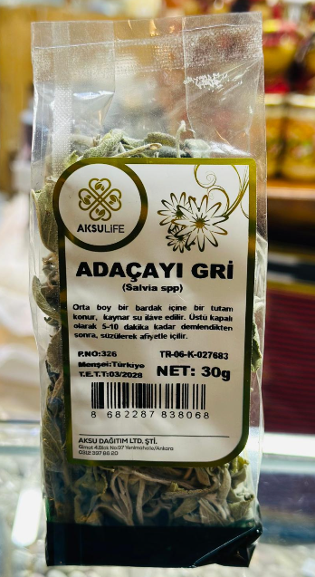 AKSULİFE  ADAÇAYI GRİ 30 GR