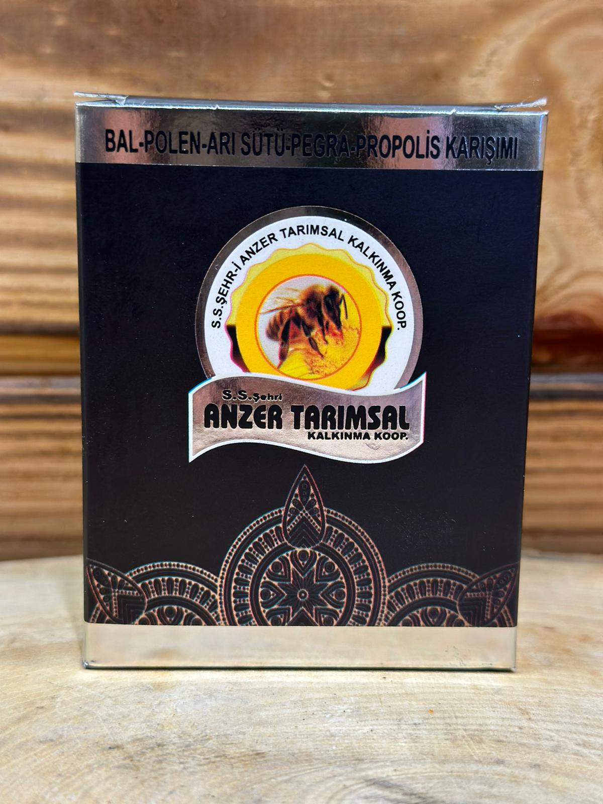 ANZER MACUN BAL-POLEN-ARI SÜTÜ-PEGRA-PROPOLİS 250 GR ANZER MACUN BAL-POLEN-ARI SÜTÜ-PEGRA-PROPOLİS 250 GR