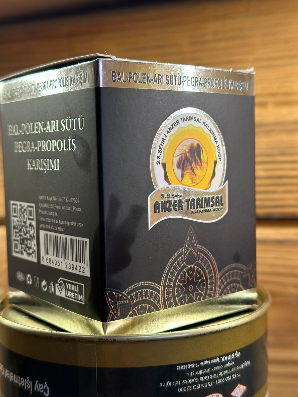 ANZER MACUN BAL-POLEN-ARI SÜTÜ-PEGRA-PROPOLİS 250 GR