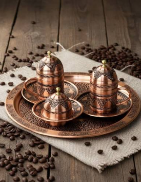 BAKIR İKİLİ YÖRESEL KAHVE FİNCANI TAKIM