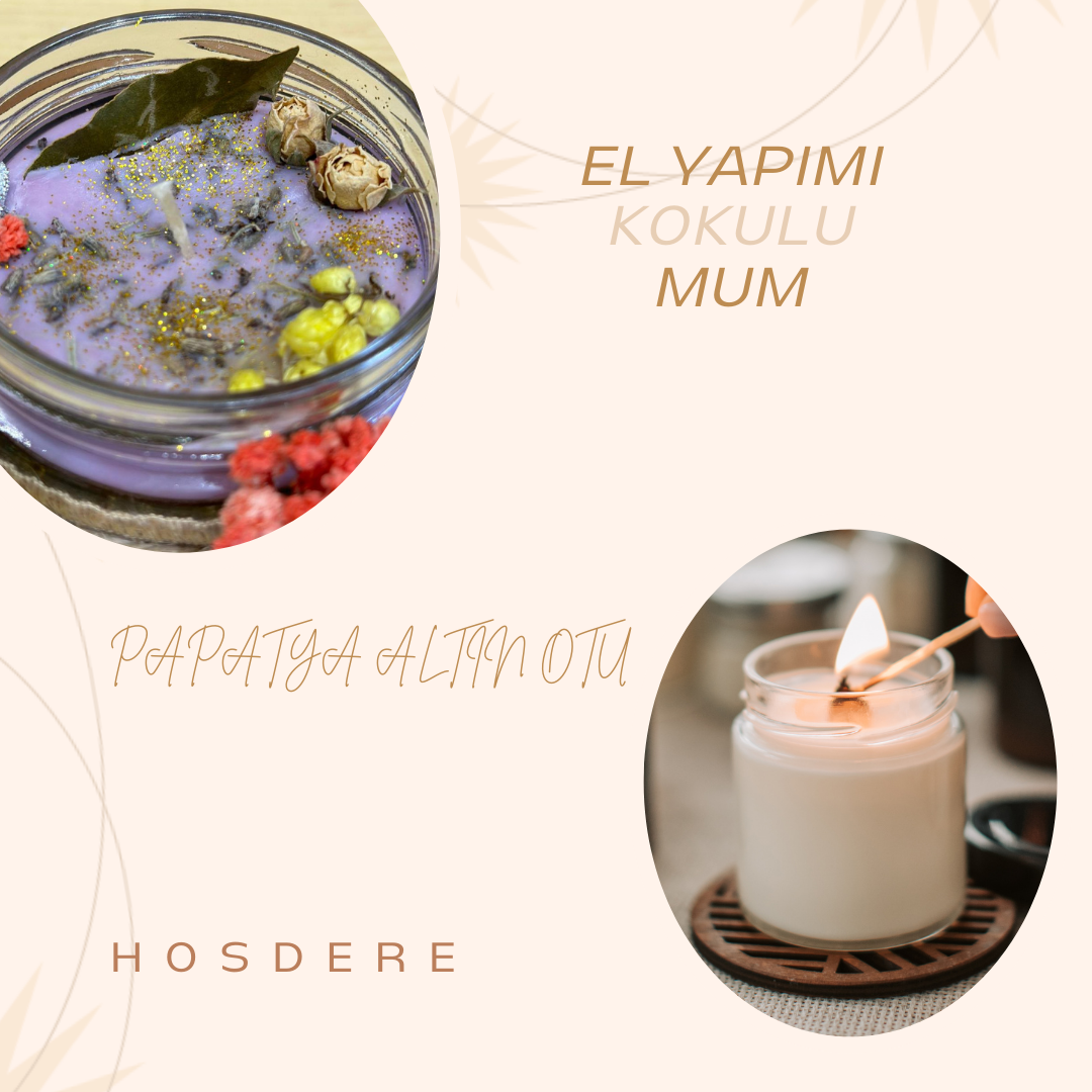 DEKORATİF KOKULU MUM PAPATYA ALTINOTU