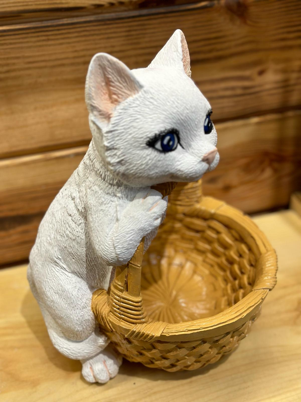 DEKORATİF SAKSI BÜYÜK KEDİ - 30CM-