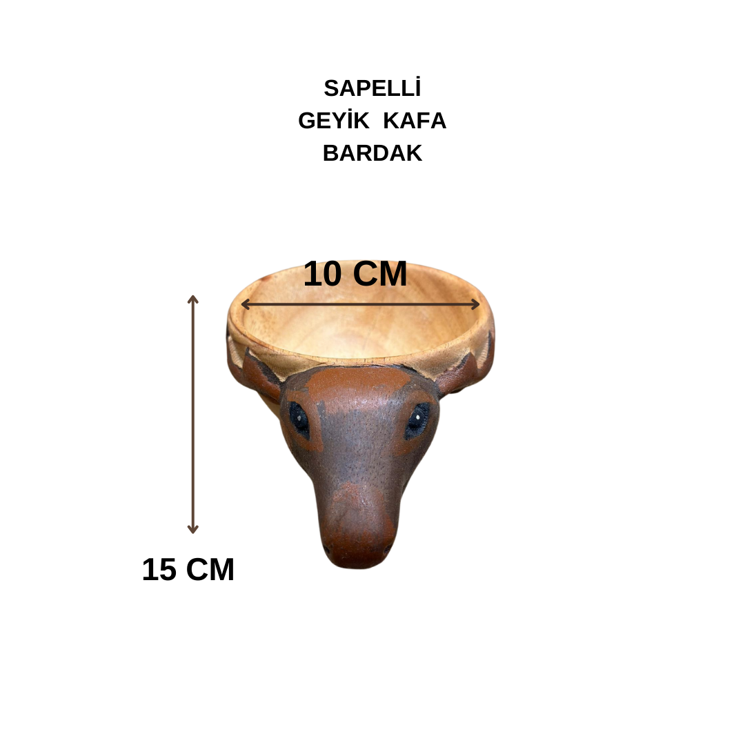 GEYİK KAFA SAPELLİ AĞACI BARDAK