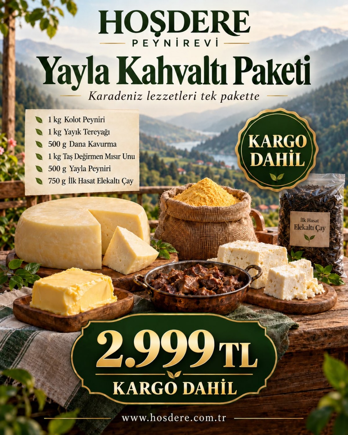 HOŞDERE YAYLA KAHVALTI PAKETİ HOŞDERE YAYLA KAHVALTI PAKETİ
