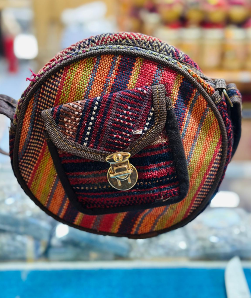 KİLİM ÇANTA YUVARLAK KÜÇÜK 25CM