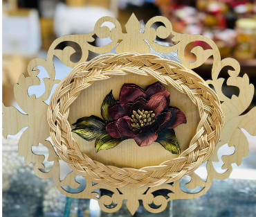 RATTAN ÇİÇEKLİ KAPI SÜSÜ