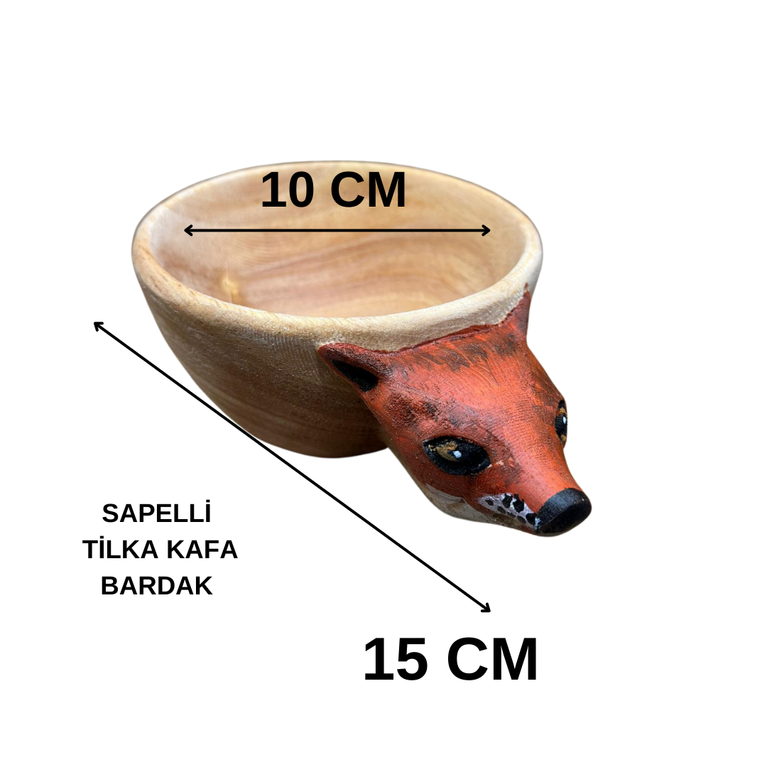 TİLKİ KAFA SAPELLİ AĞACI BARDAK