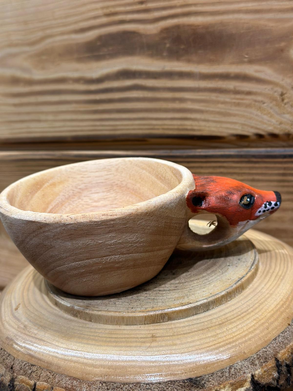 TİLKİ KAFA SAPELLİ AĞACI BARDAK