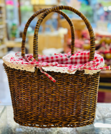 ÇANTA RATTAN SAPLI İÇİ BEZ KÜÇÜK