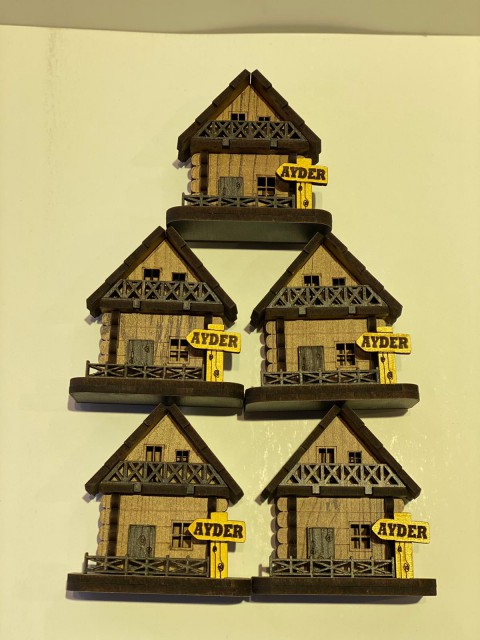 DAĞ EVİ MAGNET AHŞAP 5 Lİ