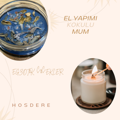 DEKORATİF KOKULU MUM EGZOTİK ÇİÇEKLER