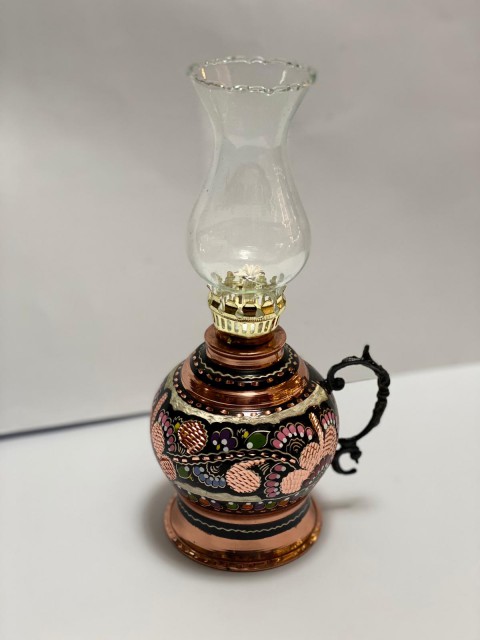 EL İŞLEMELİ BAKIR GAZ LAMBASI KANDİL  (LÜKÜS IŞIK)