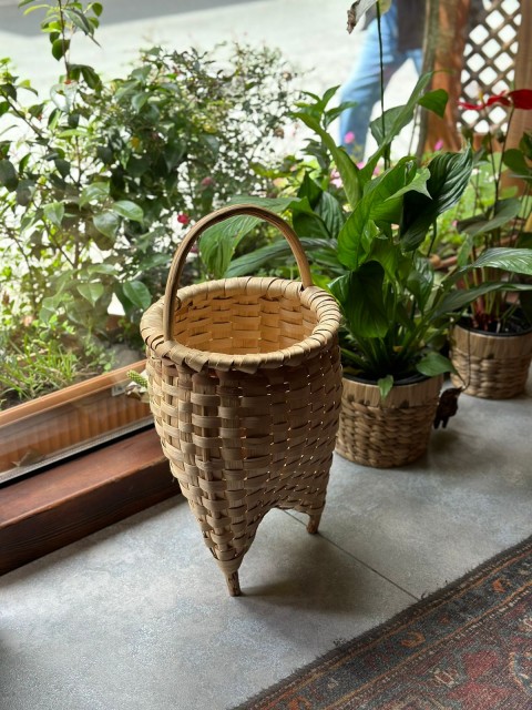 SEPET 3 AYAKLI KESTANE AĞACINDAN BÜYÜK 40 X 28 CM
